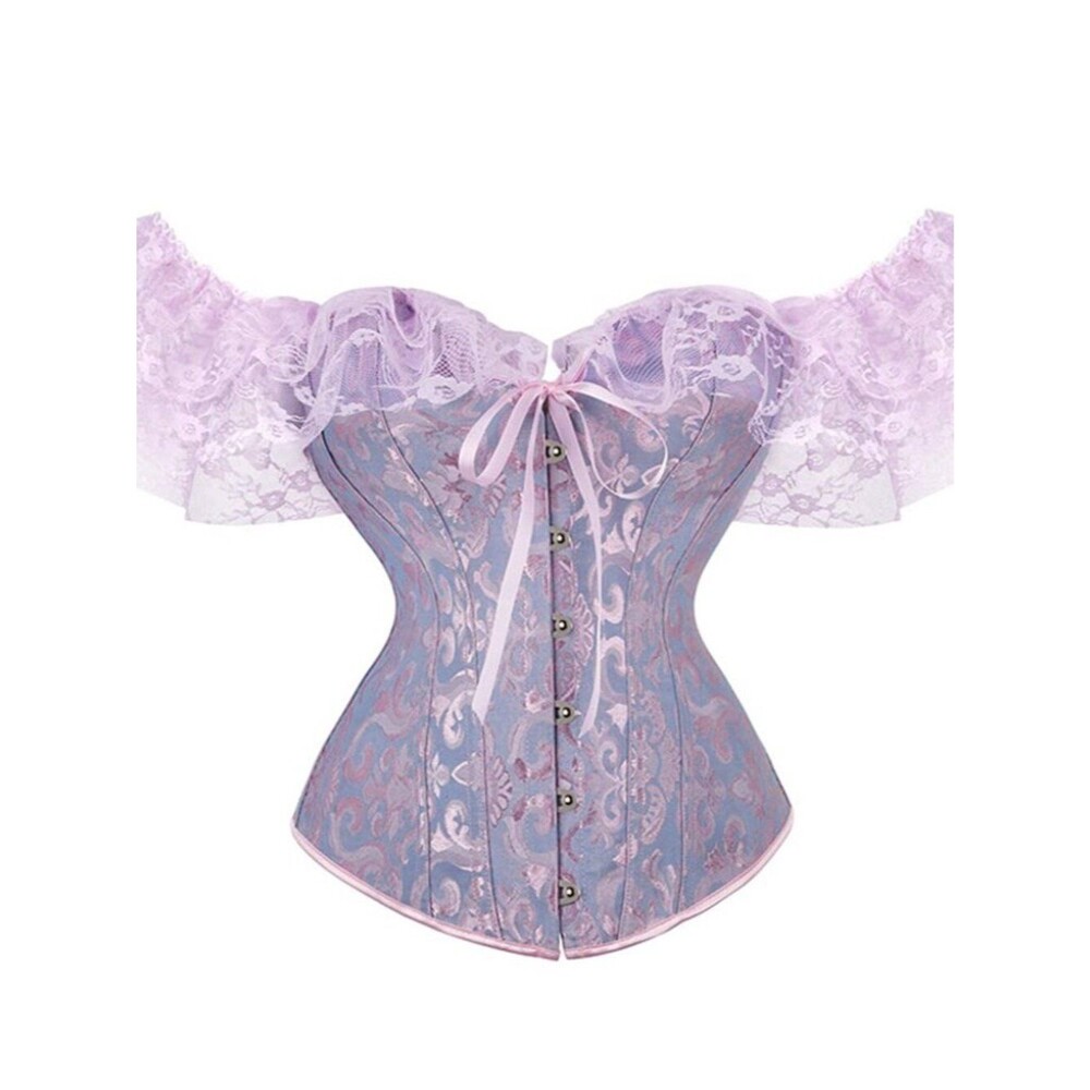 Purple Corset Top for Women Off Shoulder Lace Up Renaissance Gothic Bustier M